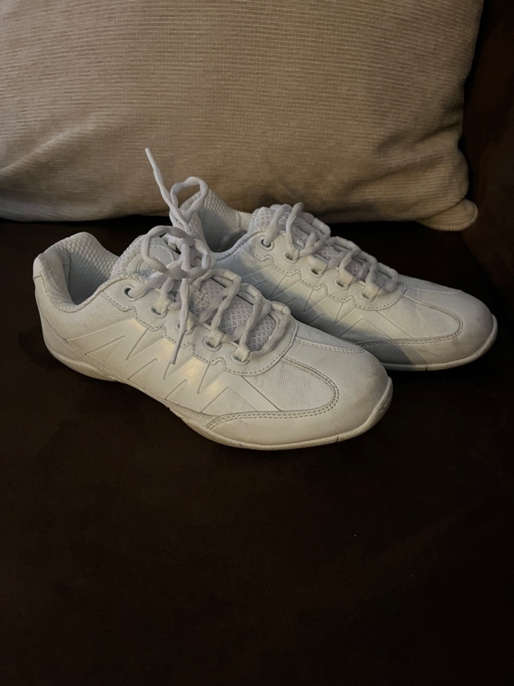 Women’s White Athletic Cheer Lace-Up Sneakers